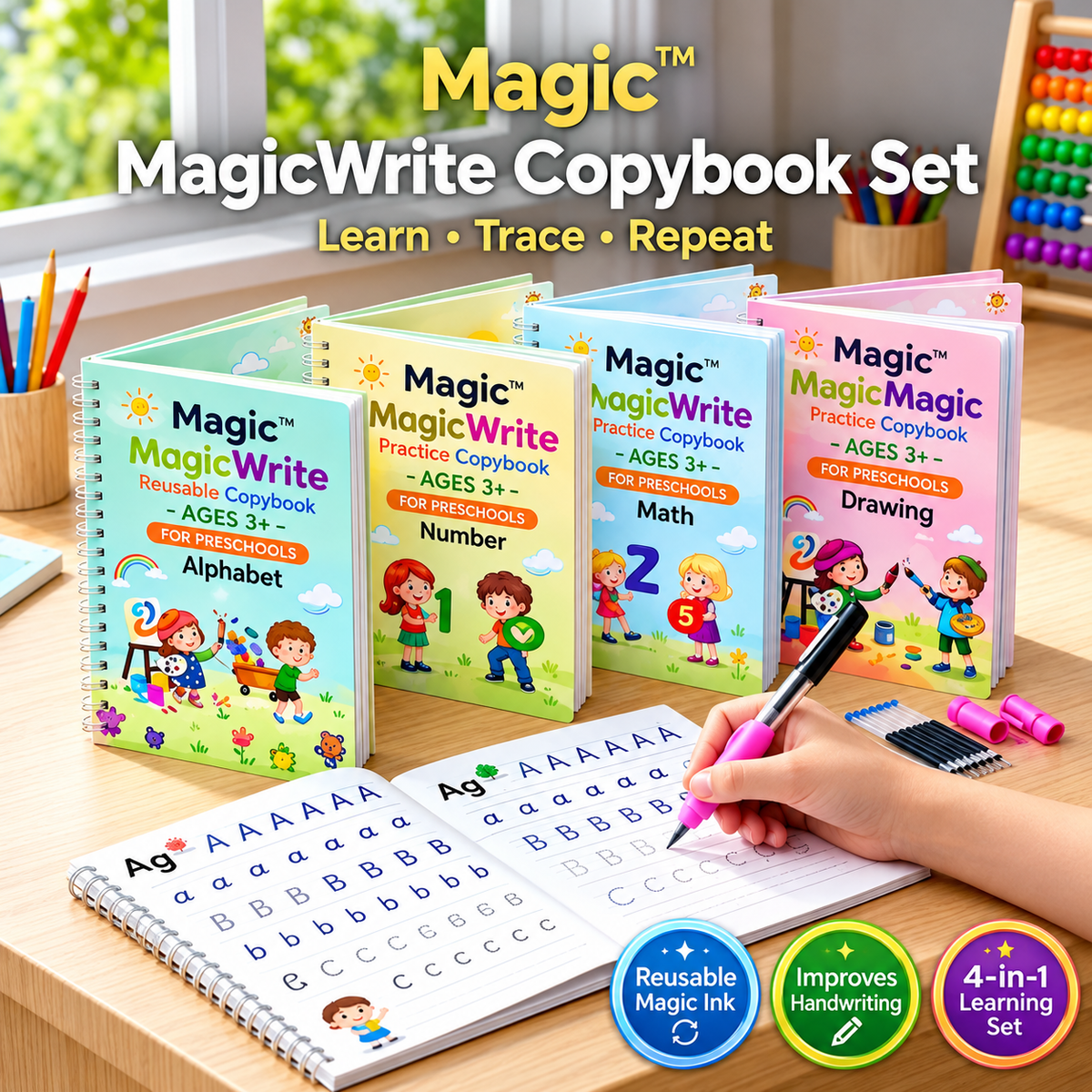 Magic Practice Copybook (4 Book + 10 Refill) (A-127)