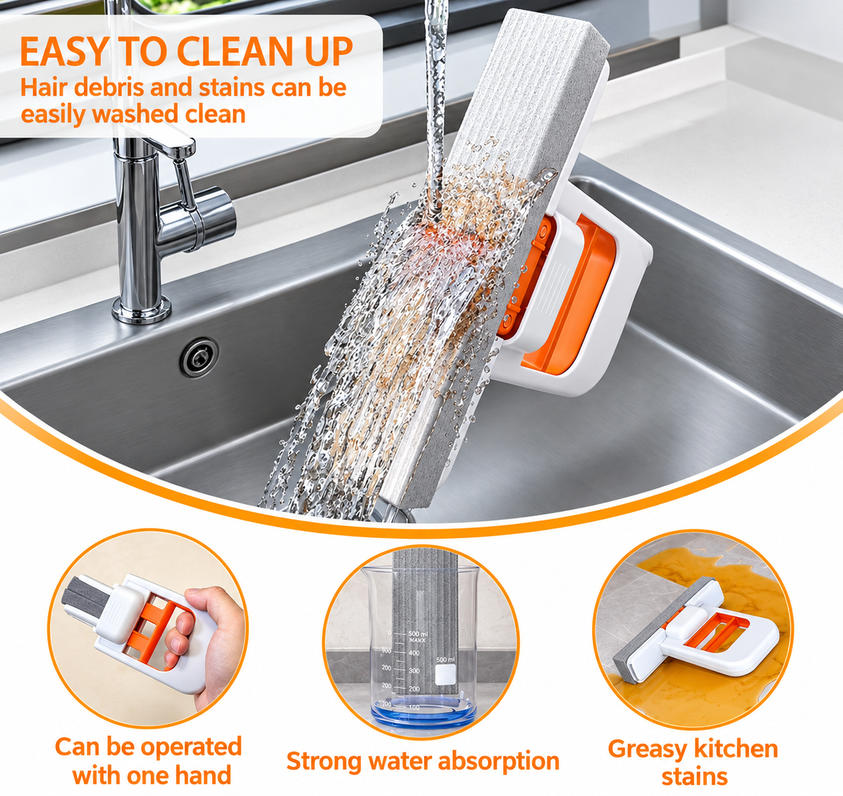 Mini Foldable Mop for Kitchen (Pack of 1)